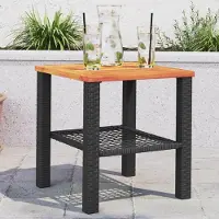Merkloos Gartentisch aus Poly-Rattan und Akazienholz