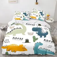 Merkloos Kinderbett-Bettwäsche-Set – Motiv: Dinosaurier – 135x200 cm