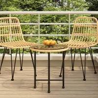 Merkloos Runder Esstisch mit einem Durchmesser von 50 cm, gefertigt aus gehärtetem Glas, ideal für Garten und Terrasse