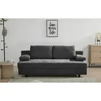 Otto Home Schlafsofa "ONNIKO, Breite: 192 cm, Liegefläche 121x192 cm, Feinstruktur-Bezug", grau (anthrazit), B:192cm H:84cm T:82cm, 100% Polyester, Sofas, Schlafsofa, mit Bettfunktion & Bettkasten