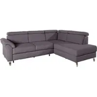 Sit&More Ecksofa SIT & MORE "Arngast L-Form", grau (dunkelgrau), B:245cm H:84cm T:194cm, Sofas, Ecksofa, inklusive Kopfteilverstellung und Federkern