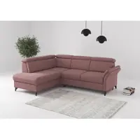 Sit&More Ecksofa SIT & MORE "Glendale, L-Form", rosa (aubergine), B:247cm H:84cm T:193cm, 100% Polyester, Sofas, Ecksofa, inkl. Kopfteilverstellung, wahlweise mit Vorziehsitz und Bettkasten