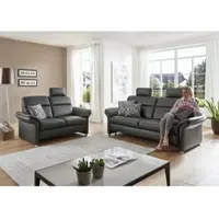 Die Planbar 3-Sitzer "PN-EM16031, Breite 228 cm, mit Kopfstützen", grau (anthrazit), B:228cm H:119cm T:92cm, Sofas, 3-Sitzer, wahlweise mit Relaxauszug