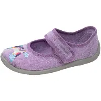 Fischer Markenschuh Schmaler Mädchen-Klett-Ballerina-Hausschuh mit Einhorn