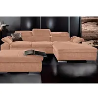 Sit&More Ecksofa SIT & MORE "Alcudia L-Form", braun, B:286cm H:73cm T:174cm, Struktur;Luxus-Kunstleder;Primabelle-Microfaser, Sofas, Ecksofa, wahlweise mit Schlaffunktion