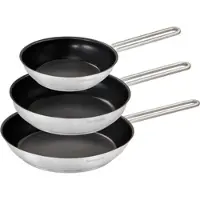 Hanseatic Pfannen-Set "DAILY", schwarz (silberfarben), H:4,5cm, Pfannen, Pfannen-Set, Bratpfannen mit Antihaftbeschichtung, für alle Herdarten, Induktion