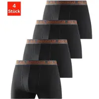 H.I.S. Boxer H.I.S "Boxershorts für Herren", Herren, Gr. S, 4 Stk., schwarz, Jersey, Obermaterial: 95% Baumwolle, 5% Elasthan, unifarben, körpernah, Unterhosen Boxer, mit bequemem Stretchbündchen