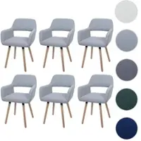 Mendler 6er-Set Esszimmerstuhl HWC-A50 II, Stuhl Küchenstuhl Polsterstuhl, Holz Stoff/Textil Cord (400g/m2)