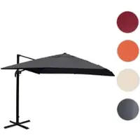 Mendler Gastronomie-Ampelschirm HWC-A96, 3,5x3,5m (Ø4,95m) Polyester/Alu 25kg anthrazit ohne Ständer