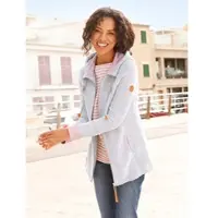 Witt Shirtjacke "Shirtjacke Sweatjacke mit Kapuze", Damen, Gr. 46, grau (steingrau, mauve), Sportlich, Shirts Shirtjacke