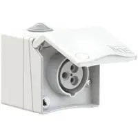 Pce 863-9v CEE-Wandsteckdose (AP) Design 16A 3p 9h IP44 (weiß) 8639v