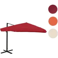 Mendler Gastronomie-Ampelschirm HWC-A96, 3x4m (Ø5m) Polyester Alu/Stahl 26kg Flap, bordeaux ohne Ständer