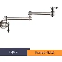 StarTech.com Küchenarmatur - Wandmontage Spültischarmatur - Kaltwasserhahn - Messing - 360° schwenkbarer klappbarer Auslauf - Zwei Griffe - Gebürstetes Nickel C
