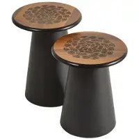 AEA Couchtische Modern Wohnzimmer Schwarz Braun Rund Praktisch Komfort