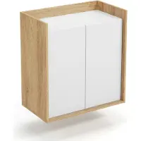 Halmar Zweitürig Kabinett Möbius SZF2D - natürliche Nussbaum / Alpinweiß