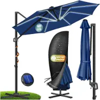 Kesser Sonnenschirm Ampelschirm SUN Rund XL Ø330 cm inkl. Abdeckung