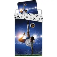 BrandMac Bettwäsche Set Fußball Spieler 135x200 cm + 80x80 cm 100 % Baumwolle