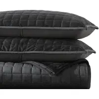 OEM Kingsize-Spreiset, superweich, 3-teilig, schwarz, 244x264 cm