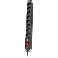 LESTAR LXRM 816 Rack-Steckdosenleiste 19 Zoll, 8-fach, 16 A, 5 m, schwarz