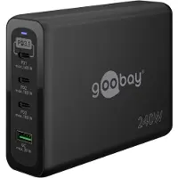 Goobay USB-CTM PD GaN Multiport-Schnellladegerät max. 240 W, schwarz