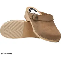 Reis Gesundheitsclogs aus Holz für Damen mit orthopädischem Profil beige 38