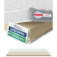 AM Qualitätsmatratzen | Premium Latex-Topper | 200x200 cm | 6 cm Höhe | Matratzentopper | 200/200 | Latex Topper