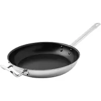 Sambonet World Cuisine 12517-32 Bratpfanne, 32 cm max. Durchmesser, Edelstahl, Induktionsherd-geeignet, Antihaftbeschichtung