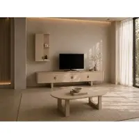 AEA Elegantes Wohnzimmer-Set mit TV-Wohnwand und stilvollem Couchtisch