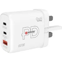 Skross Ladegerät UK usw. 2xUSB-C PD + 1xUSB-A GaN 65W
