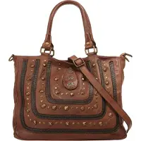 Samantha Look Shopper "Damen echt Leder, Made in Italy", Damen, Gr. B/H/T: 35cm x 25cm x 8cm onesize, braun (cognac), Leder, Taschen Shopper, echt Leder, Made in Italy