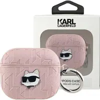 Karl Lagerfeld Klap2Pgchpp Airpods Pro 2 (2022/2023) Hülle Rosa/Pink Monogramm Choupette Kopf