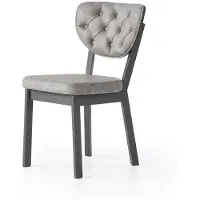 JVmoebel Stuhl Grau Bequem Weich Stoff Modern Elegant Zuverlässig Holz