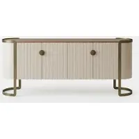 JVmoebel Beigefarbene Anrichte Kommode aus Holz Sideboards Wohnzimmermöbel