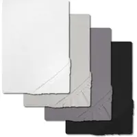 CloudComfort Sparpaket 4 Farben Basic Spannbettlaken Jersey-Stretch weiß/silbergrau/dunkelgrau/schwarz 140 x 190 - 160 x 200 cm (4 Stück)