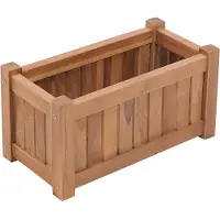 Merkloos Erhöhter Blumenkasten aus massivem Teakholz, 50x25x25 cm