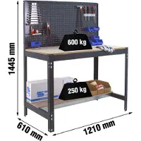 Simon Rack Werkbank SIMONWORK BT2 anthrazit 121,0 x 61,0 x 144,5 cm
