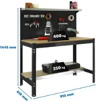 Simonwork (bancos De Trabajo) Werkbank SIMONWORK BT3 anthrazit 91,0 x 61,0 x 144,5 cm