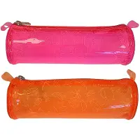 Exacompta Federpencilcase rund transluzentes PVC 22,5x8 cm Neonfarben Schlamperm