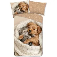 Muller Textil Good Morning Kinderbettwäsche "Reno" - Braun - (155x220 cm) - 100 % Baumwolle