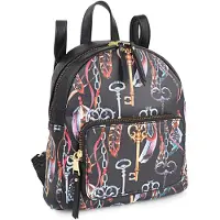 Merkloos Damen Rucksack aus Kunstleder mit Diebstahlschutzdesign, 3 Fächer, Reißverschluss, 24x26x9,5 cm