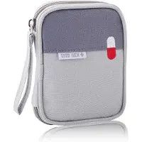 Sonstiges Reiseapotheke Tasche Klein Grau 14x11x3cm Oxford Stoff Doppelschichtig