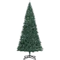 vidaXL Künstlicher vorbeleuchteter Weihnachtsbaum Grün 500 cm PVC