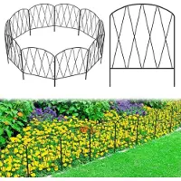 Merkloos Dekorative Gartenzaungitter aus Edelstahl, 10 Stück