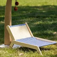 Merkloos Hängematte für Katzen mit Mini-Strandstuhl aus Holz und Kratzbrett aus Sisal