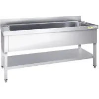 GOLDINOX Edelstahl-Spüle, groß, Beckenmaße 1200 x 700 mm, mit 1 PREMIUM-Becken –