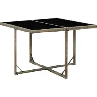 Merkloos Gartentisch aus Poly-Rattan mit Glasplatte