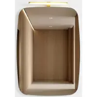 JVmoebel Moderner Wandspiegel LED Lampe Silber Glas Großer Badspiegel
