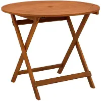 vidaXL Klappbarer Gartentisch Braun Ø 90 x 75 cm