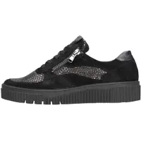 Waldlaufer K-Sansa Damenschuhe Schnürschuhe Schwarz Freizeit