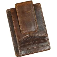 Merkloos RFID Leder Geldbörse Minimalistisch - Geldclip - W1092